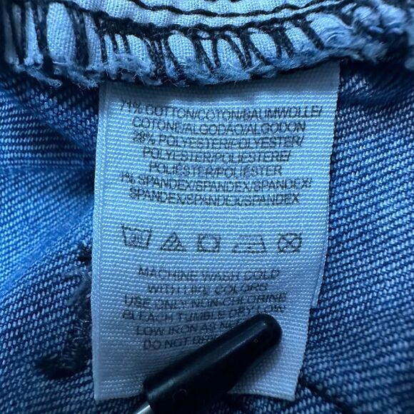 Free People Jeans Womens 27 Blue Skinny Dark Wash Stretch Distressed - Picture 11 of 13